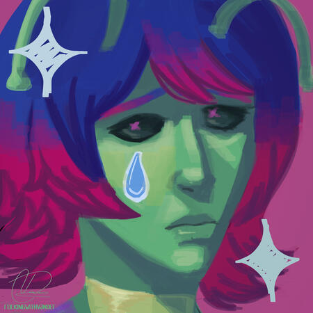 A headshot painting for stwberryhewrts.